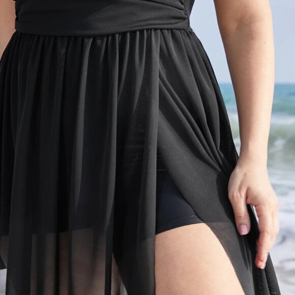 BloomChic Sculpt Waist Ruched Split Hem Swim Dress Size M ( us 10) - Picture 6 of 6